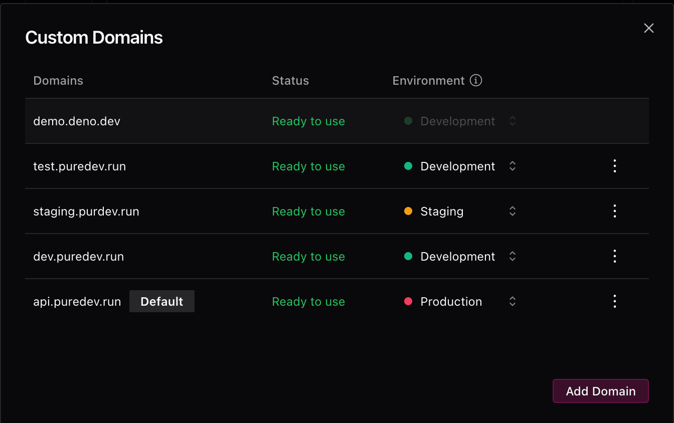 Custom Domain Configuration Interface